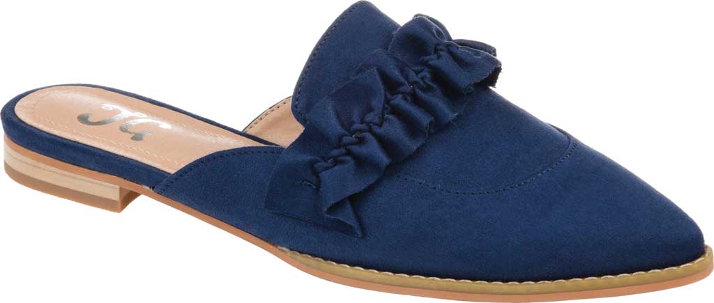 Journee Collection Size 10 Blue Faux Leather Mules