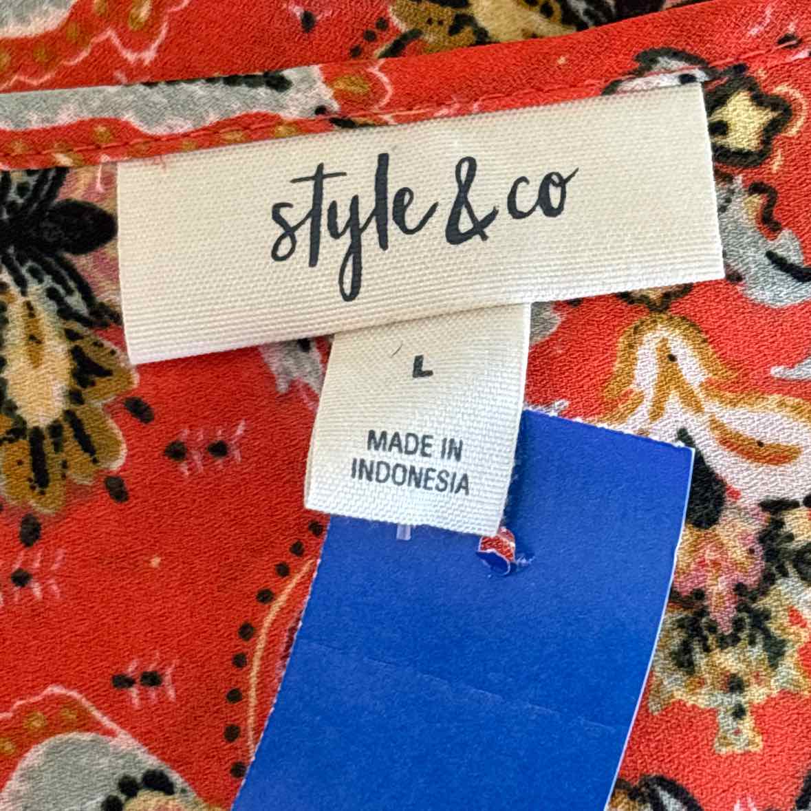 Style & Co. Size L Orange Preloved Sleeveless