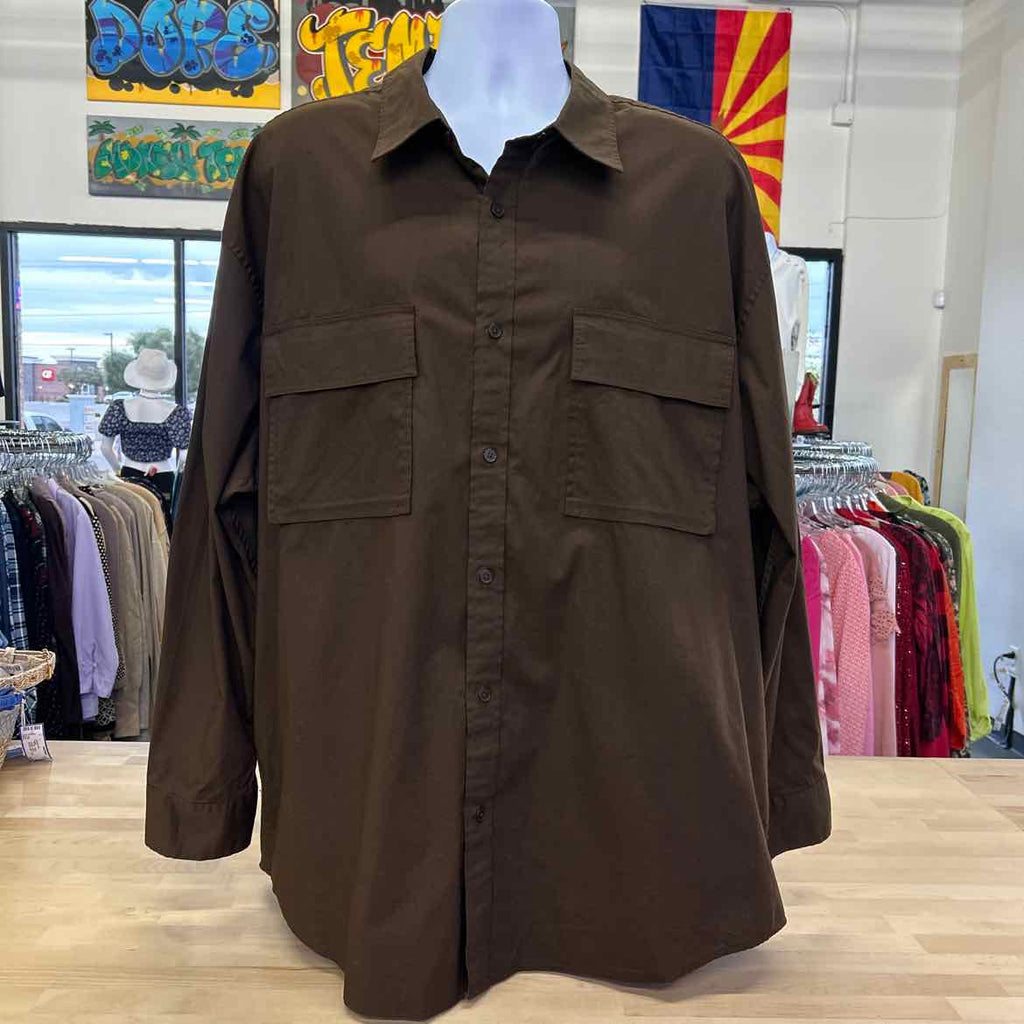 Mode of One Men's Long-Sleeve Button-Front Utility Shirt