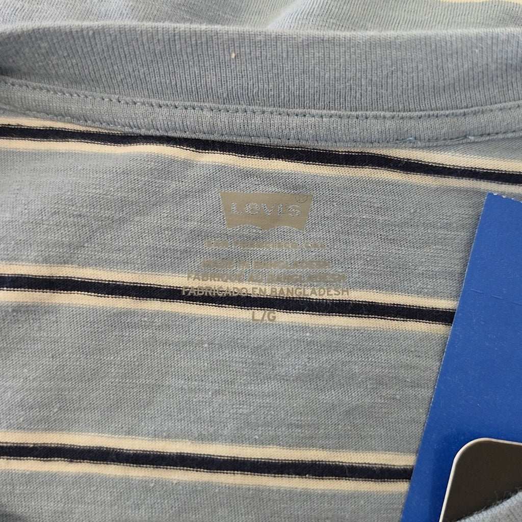 Levi's Size L Striped Game Day Cotton T-Shirt