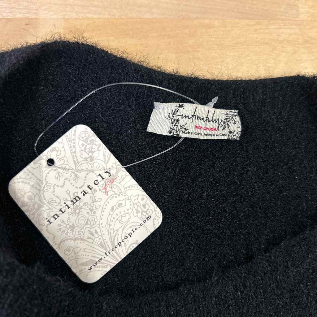 Free People Size L Black Fuzzy Tank