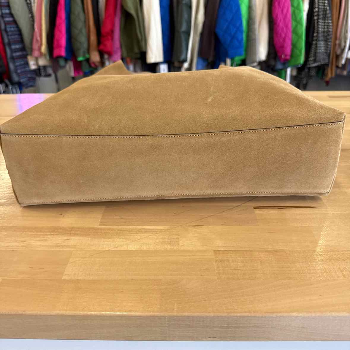 Coach Suede Brooklyn Shoulder Bag 39 Tan Hobo Leather Handbag