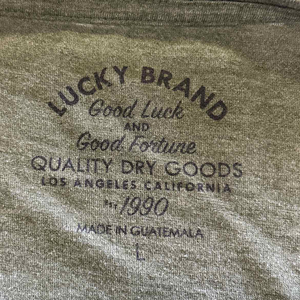 Lucky Brand Size L Green Preloved MENS T-shirt