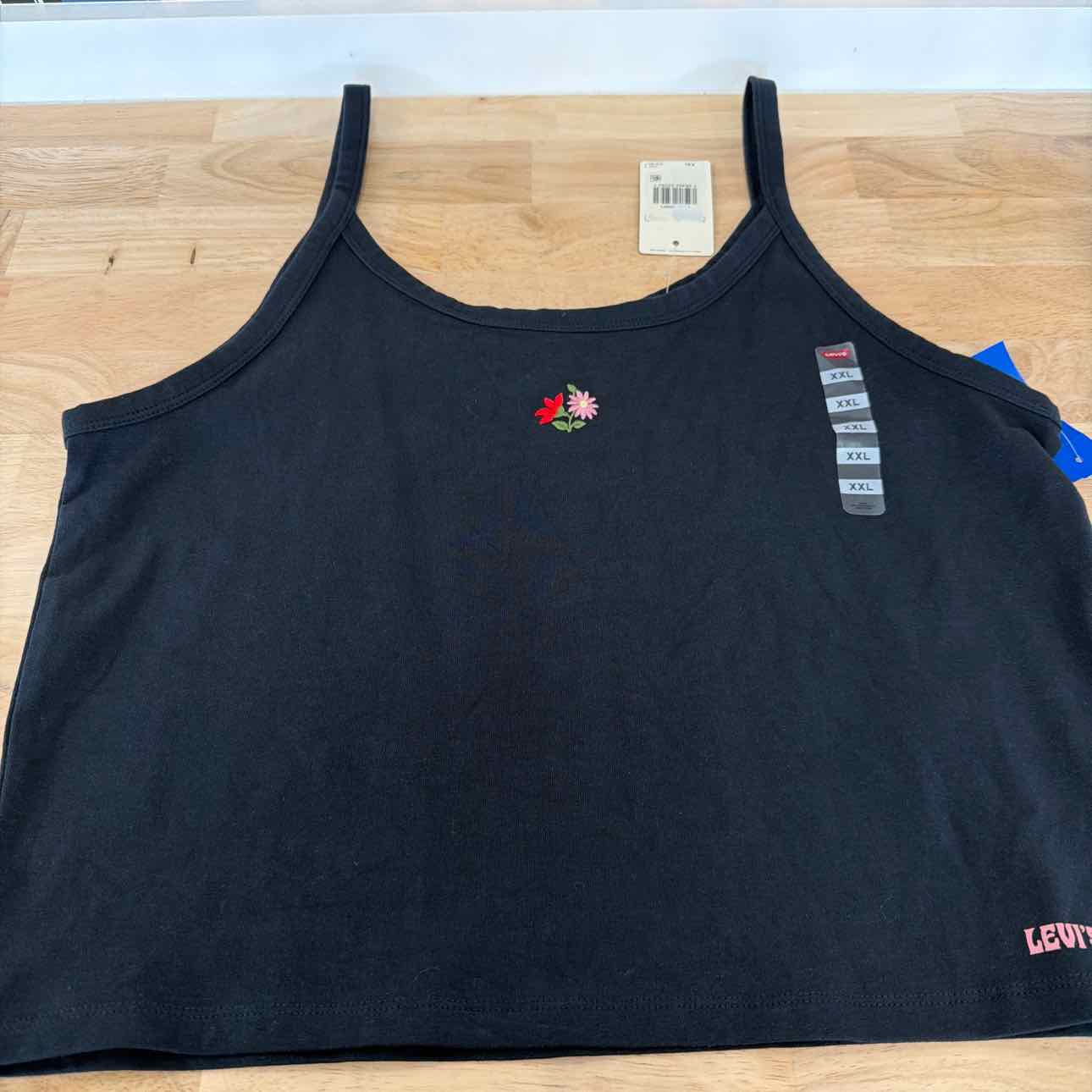 Levi's Size XXL Tank Mini Flower Embroidery Anthracite