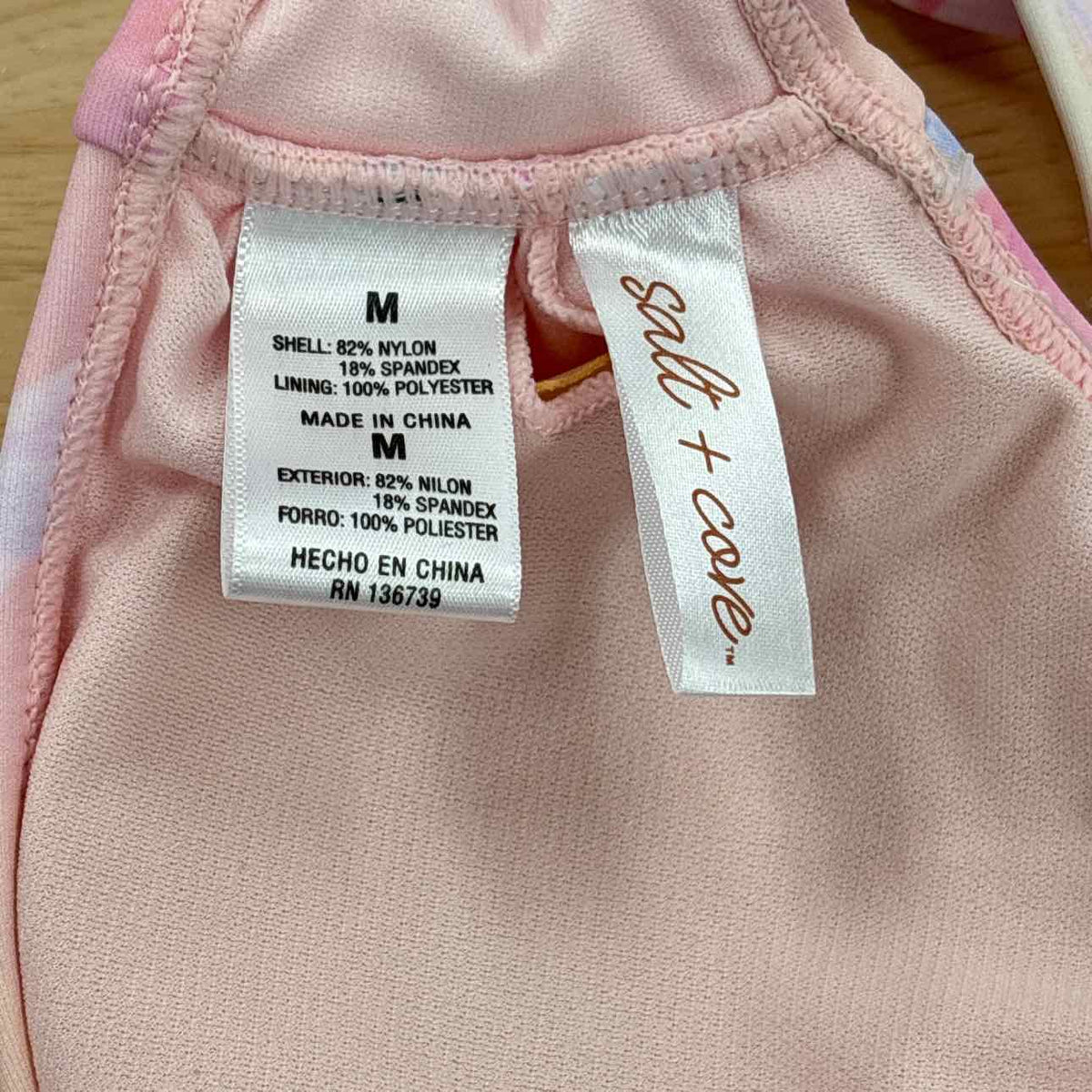 Salt + Cove Size M Sunset Palms Tie-Front Bikini Top