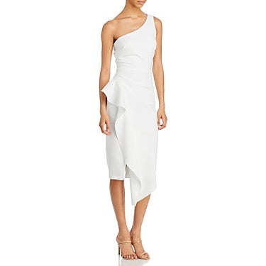 Aqua Size 6 White Scuba MIDI Sheath Dress NWT