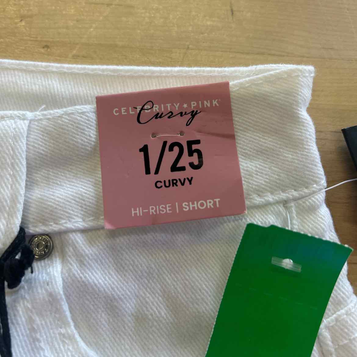 Celebrity Pink Juniors' 4" High-Rise Curvy Denim Shorts - White - 1