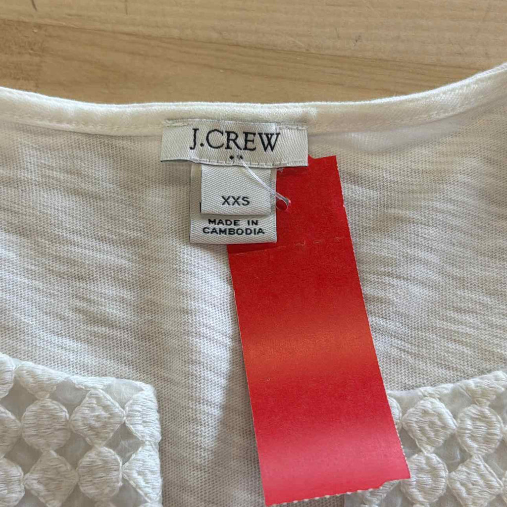 J Crew Size XXS White Preloved Blouse