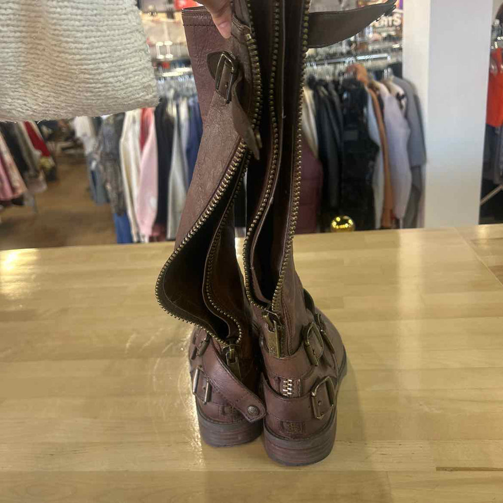 Arturo Chiang Size 7 Brown Leather Preloved Boots
