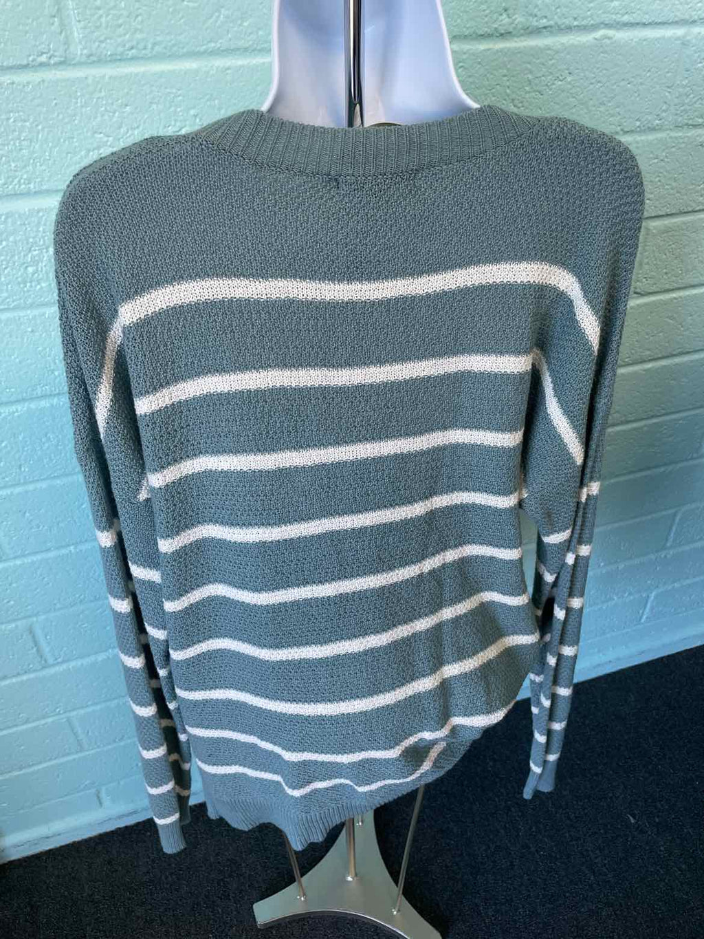 Staccato Size M Green/Cream Sweater