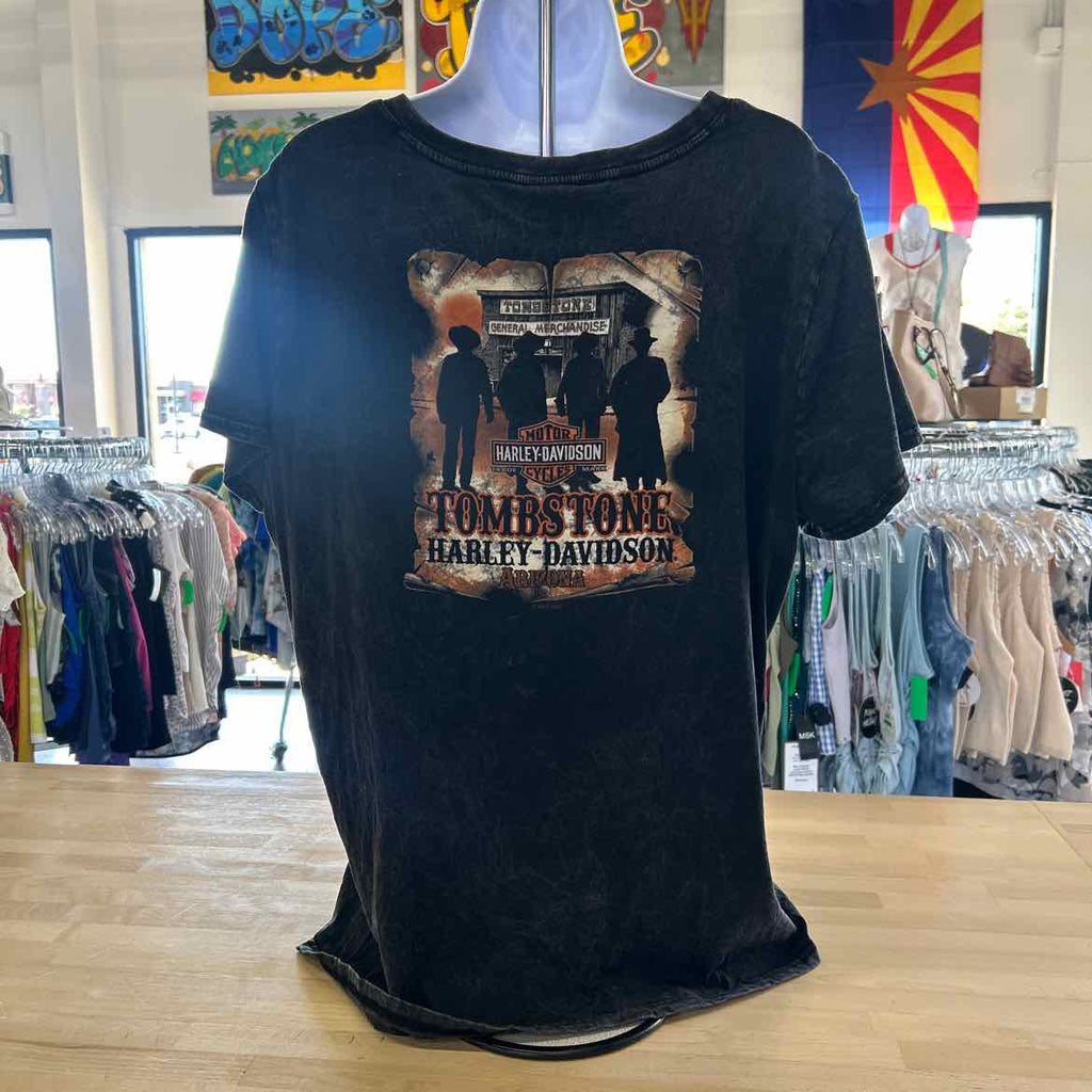 Harley Davidson Size 2X Black Preloved T-Shirt SS