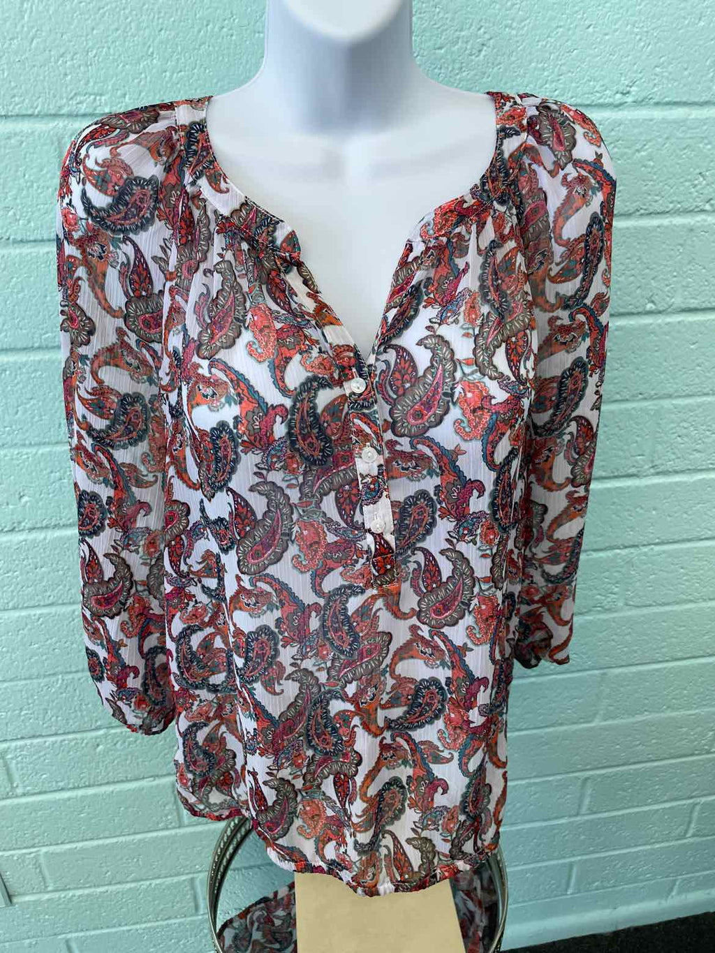 Liz Claiborne Size S Lavender Print Blouse