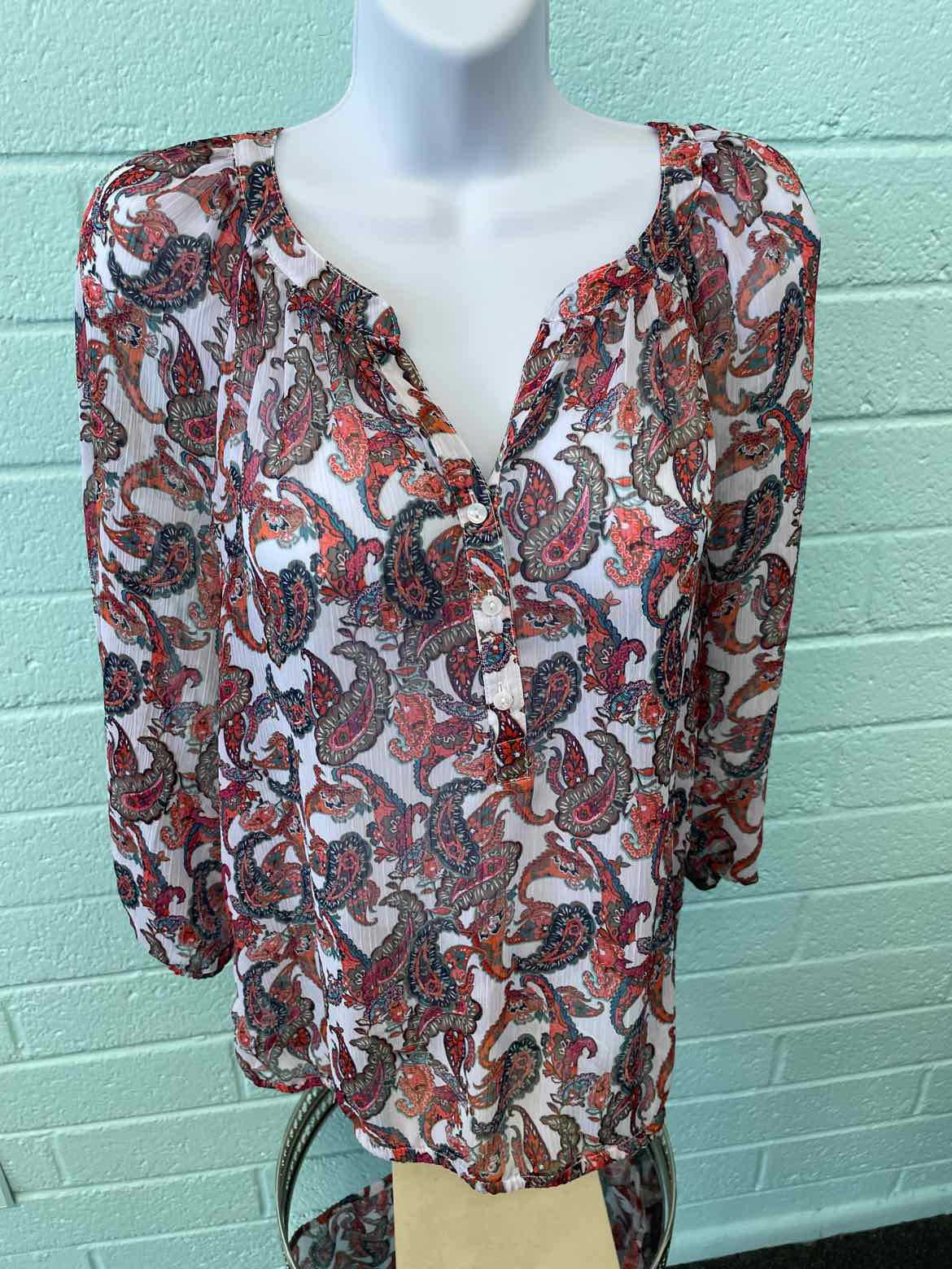 Liz Claiborne Size S Lavender Print Blouse