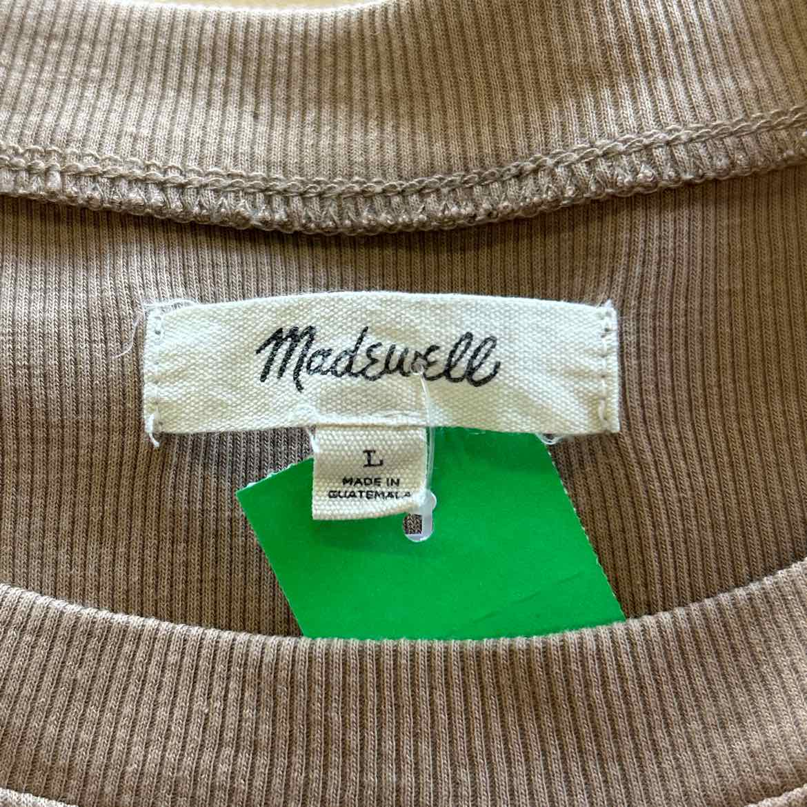 Madewell Size L Tan Preloved T-Shirt SS