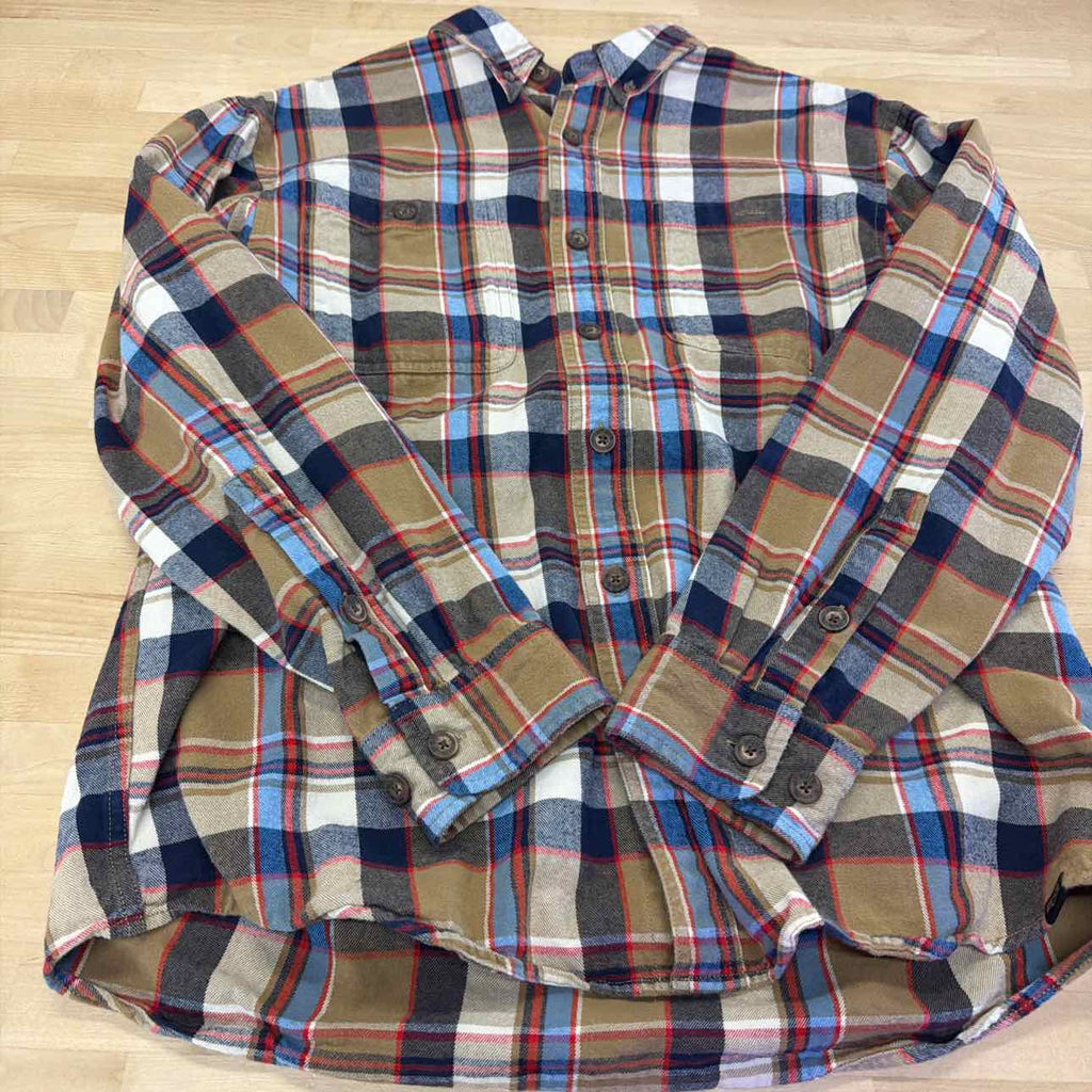 Duluth Size M brown/blue Preloved MENS Button Down Shirt