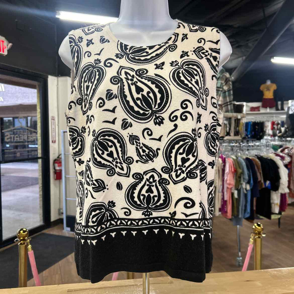 Pier One Size L Black White Preloved Sleeveless