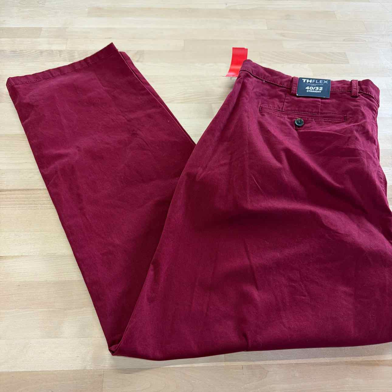 Tommy Hilfiger Men's Straight-Fit Denton Flex Chino Pants - Rouge
