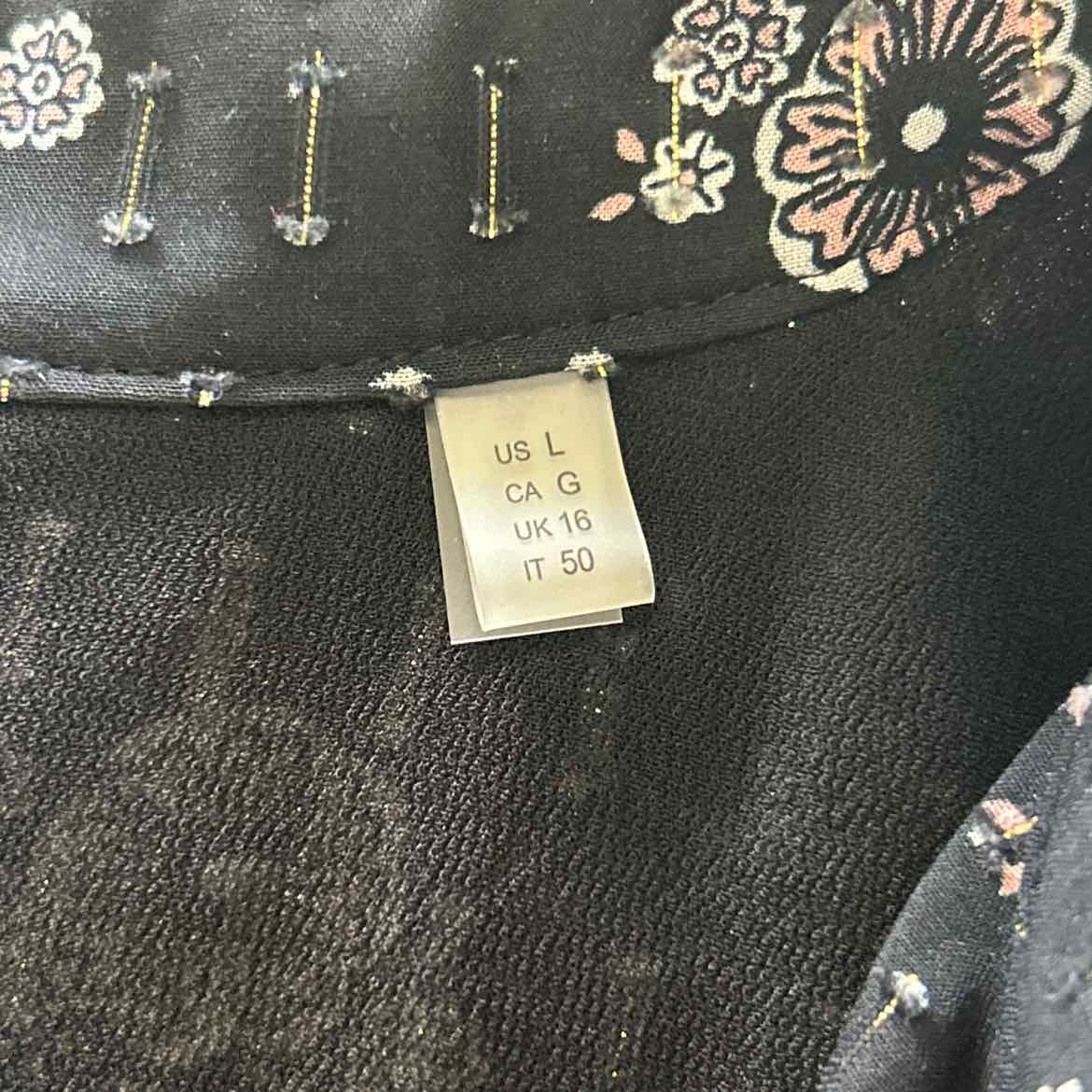 Elie Tahari Size L Black Preloved Blouse LS