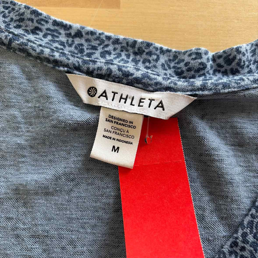 Athleta Size M Black & Blue Used T-shirt