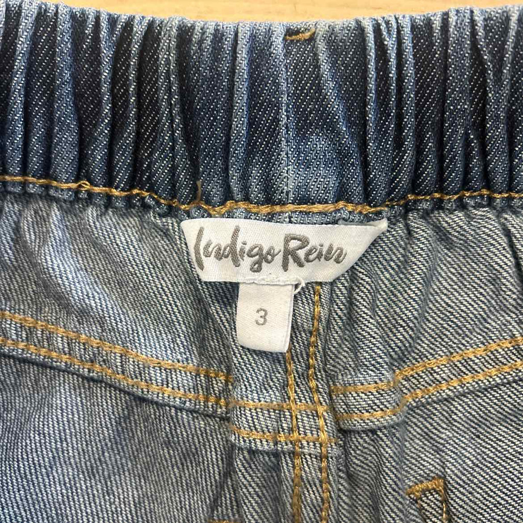 Indigo Rein Juniors' Distressed Drawstring Denim Shorts - Dark Wash - 3