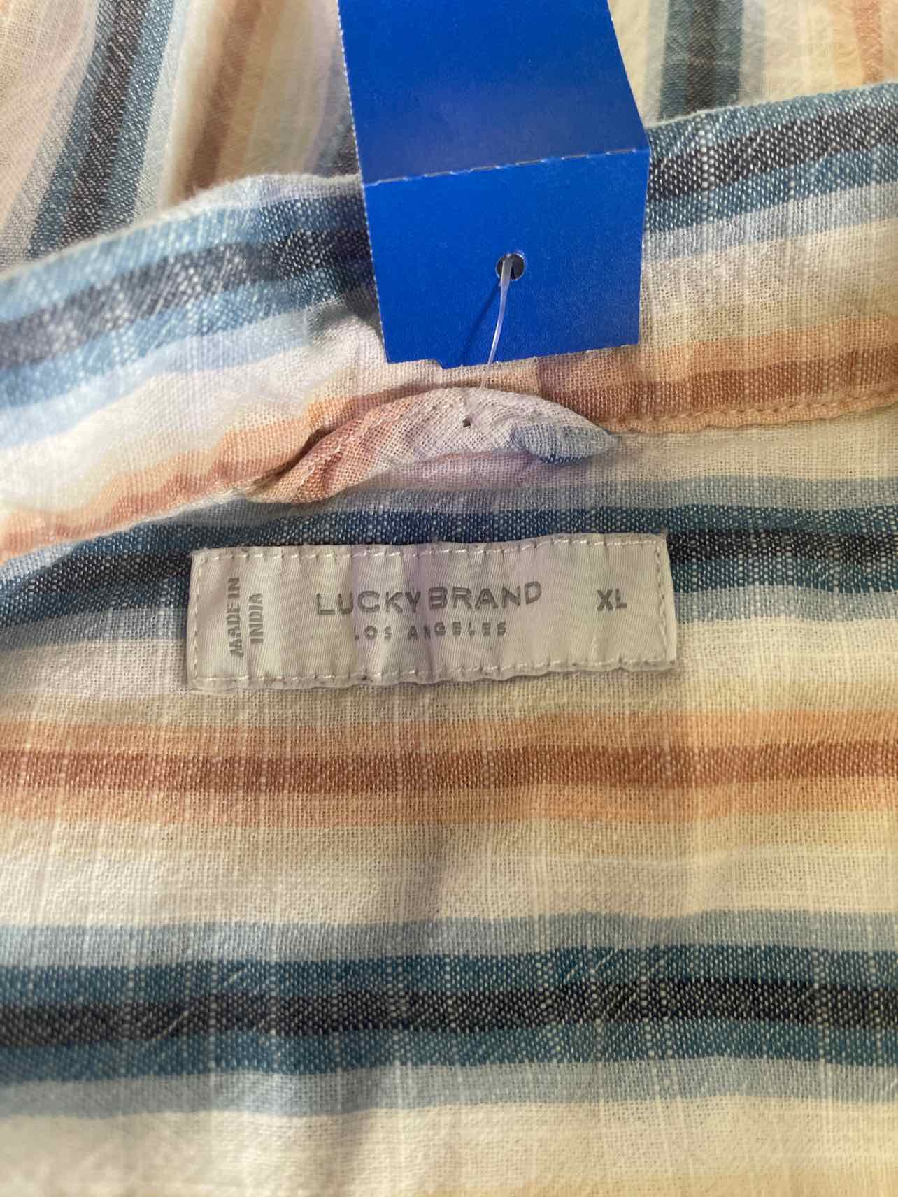 Lucky Brand Size XL Tan MENS Button Down Shirt