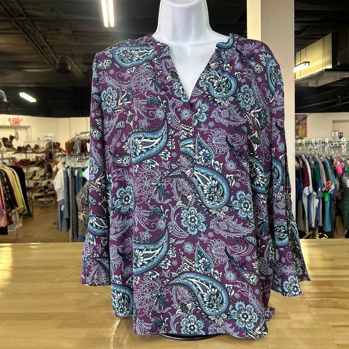 41 Hawthorn Size L Purple Preloved Blouse LS