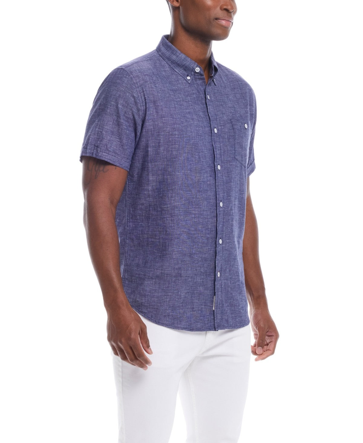 Weatherproof Size XL Men's Short Sleeve Solid Linen Cotton Shirt