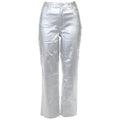 Almost Famous Size 9 Metallic Coated Straight-Leg Pants - Metallic