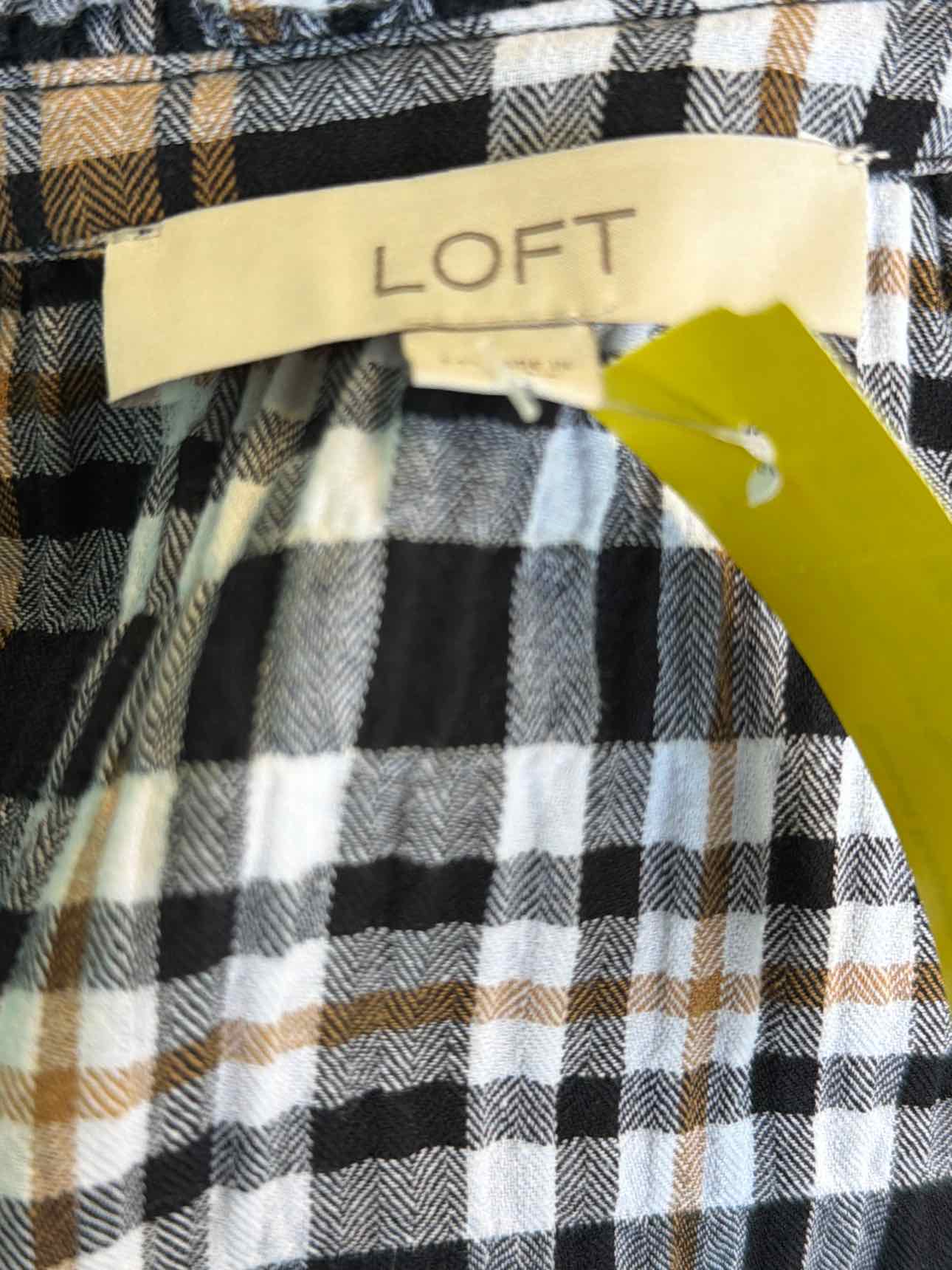 Loft Size M Brown Plaid Shirt