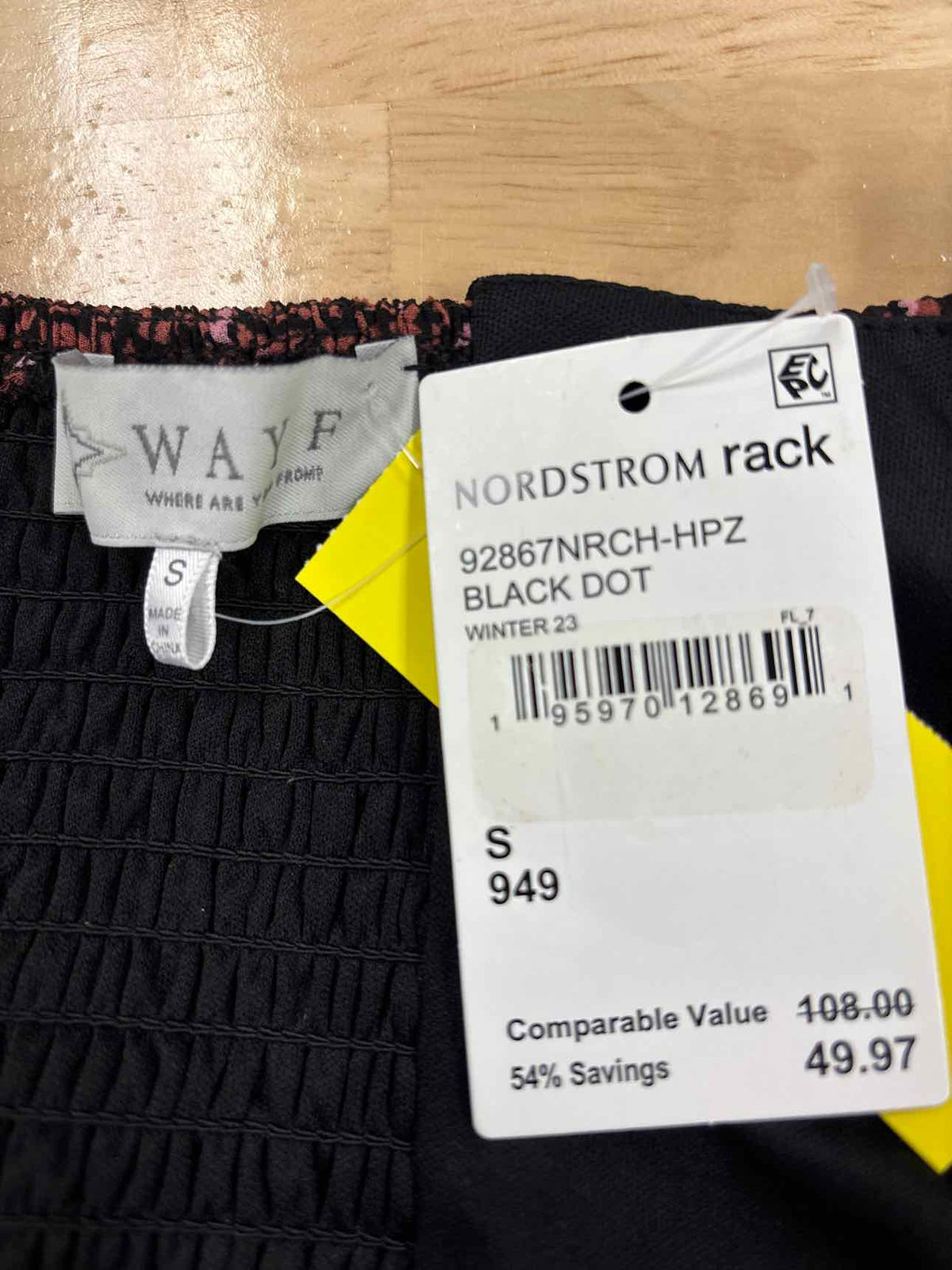 Wayf Size S Black Pink New Dress