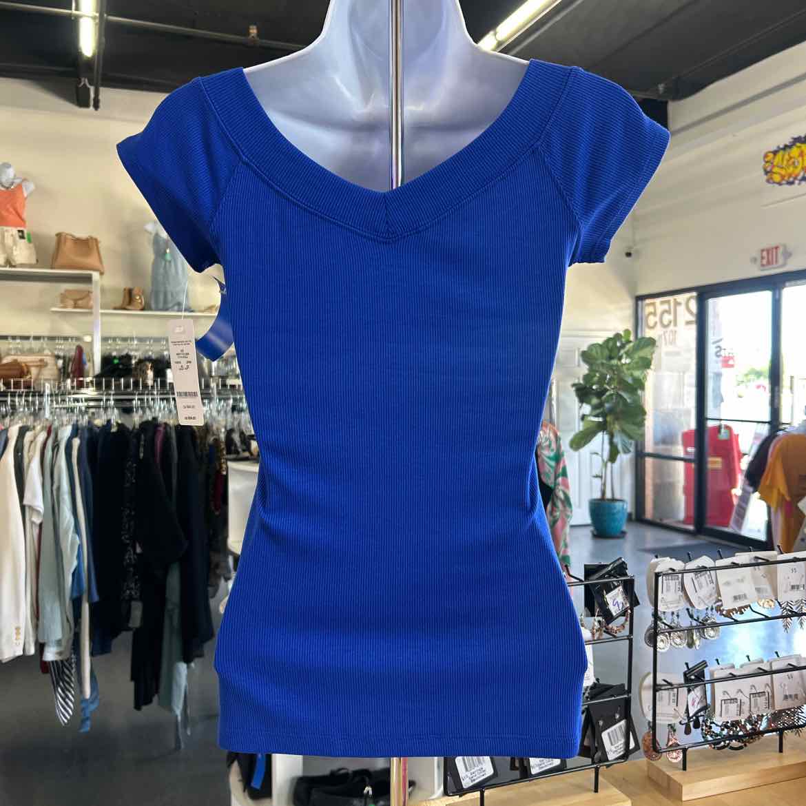 Bebe Size S Blue New T-Shirt SS