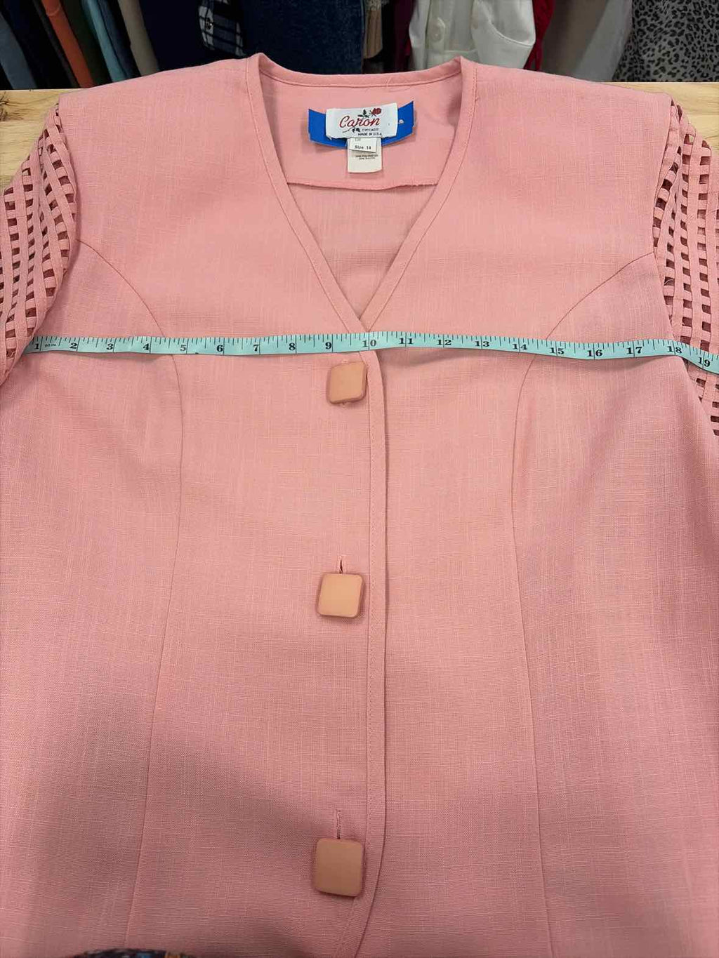 Caron Size 14 Pink Vintage Dress