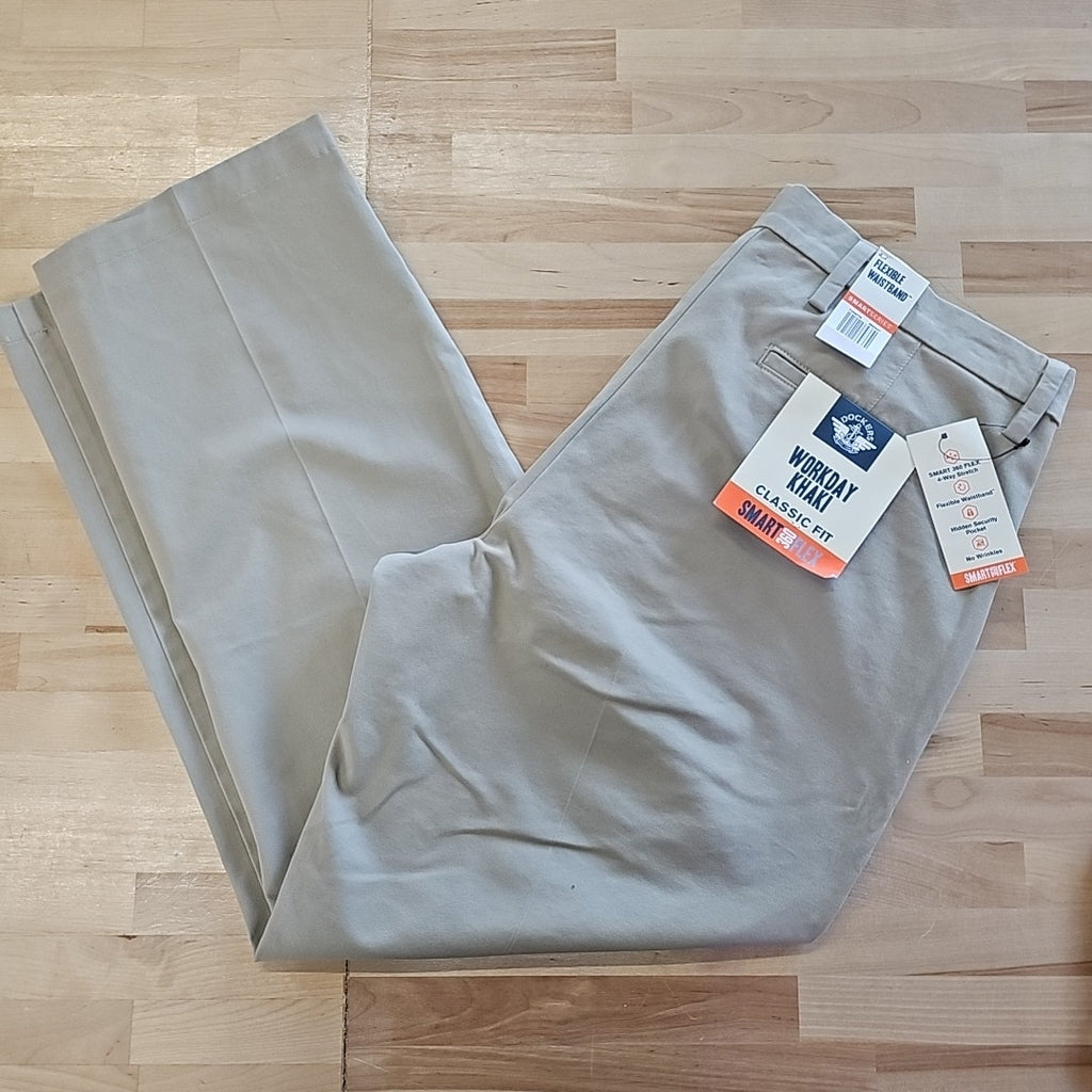 dockers MENS Size 36 Workday Classic-Fit Smart 360 FLEX Khaki Pants