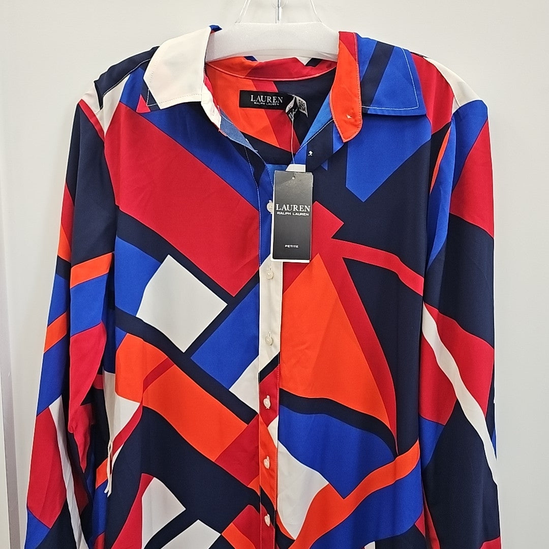 Ralph Lauren Size 8P Blue/Red Dress