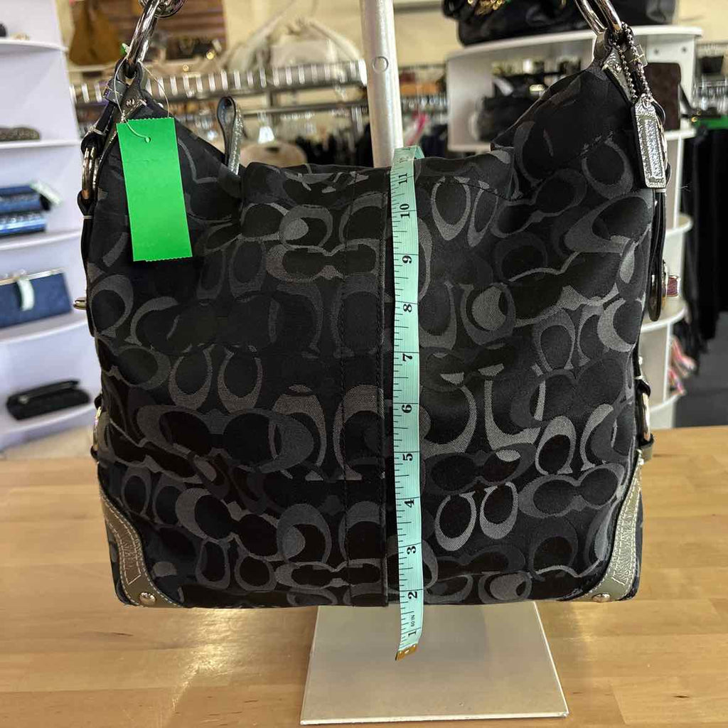 Coach Black/Gray Preloved Handbag
