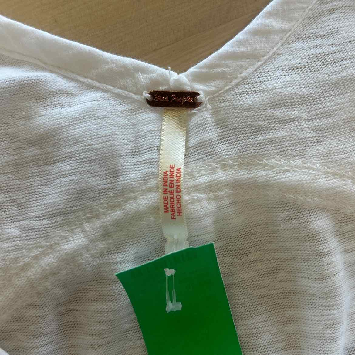 Free People Size XS White Cotton Preloved Tunic
