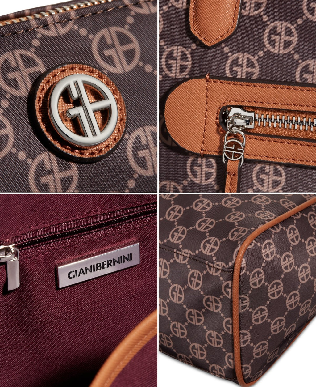 Giani Bernini Logo Large Nylon Tote, Created for Macy's - Chocolate/brown
