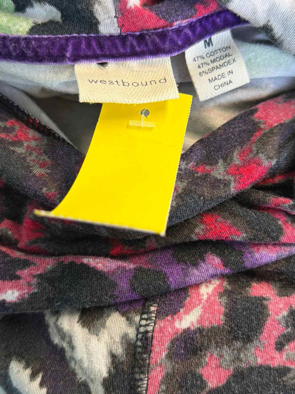 Westbound Size M Black White Purple Knit Top