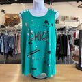 Size M Green Polyester Spandex Preloved Tank