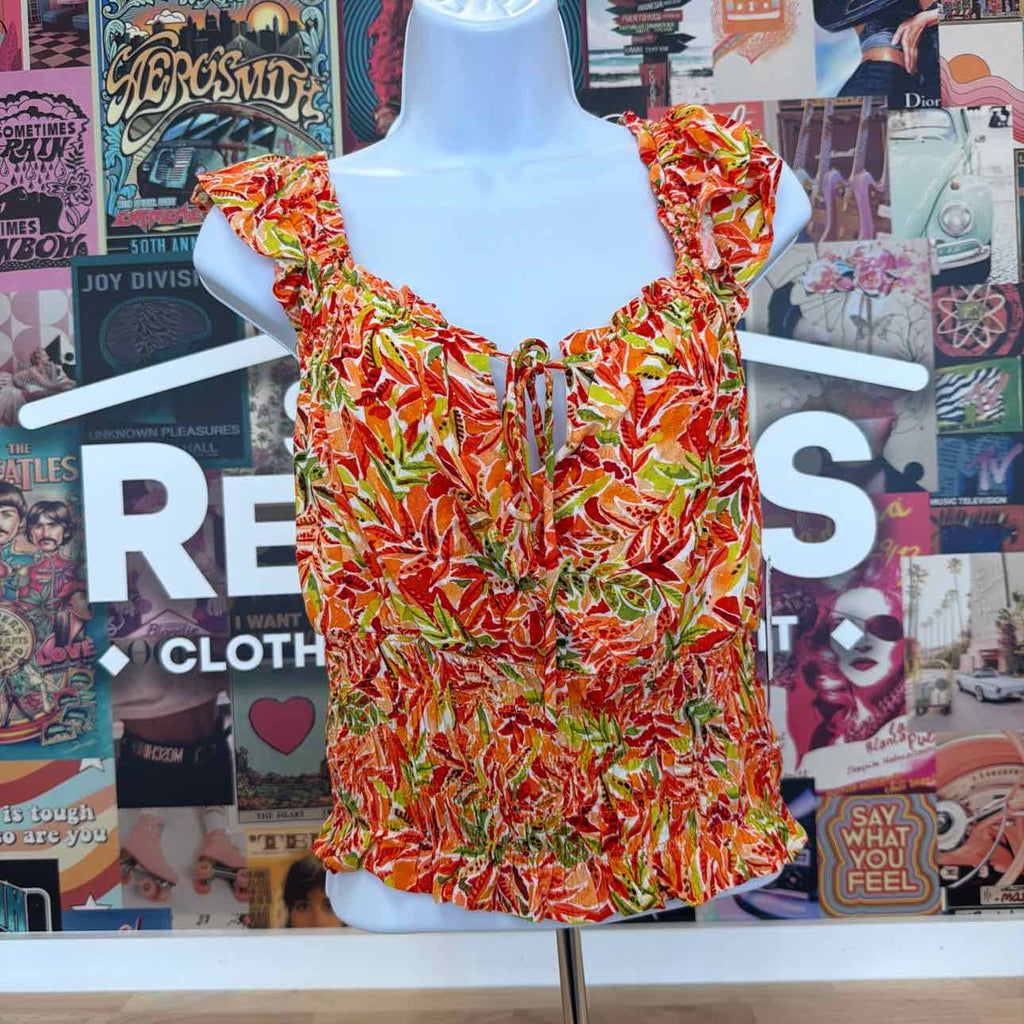 BCX Size L Printed Sleeveless Top
