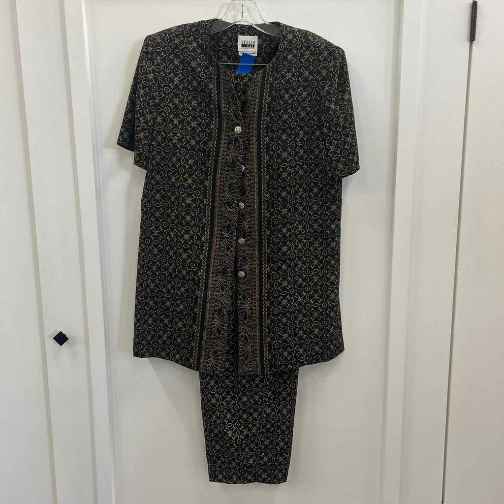 Leslie Fay Size 10 Black Preloved 2 pc Dress Set