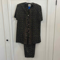Leslie Fay Size 10 Black Preloved 2 pc Dress Set