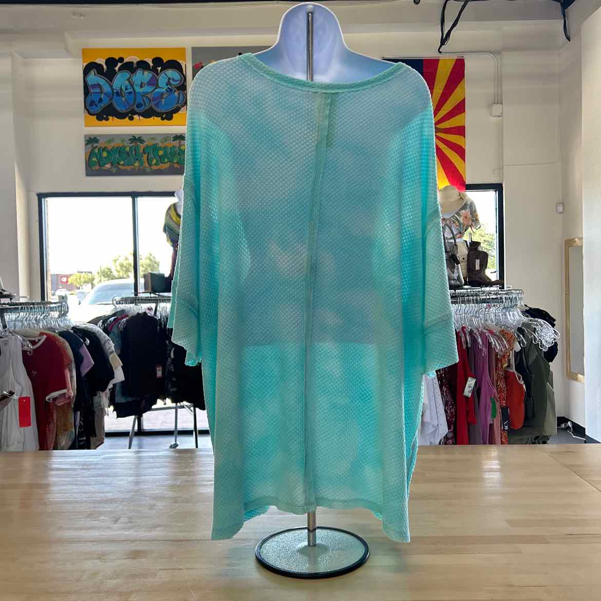 Easel Size 1X Blue Preloved Knit Top