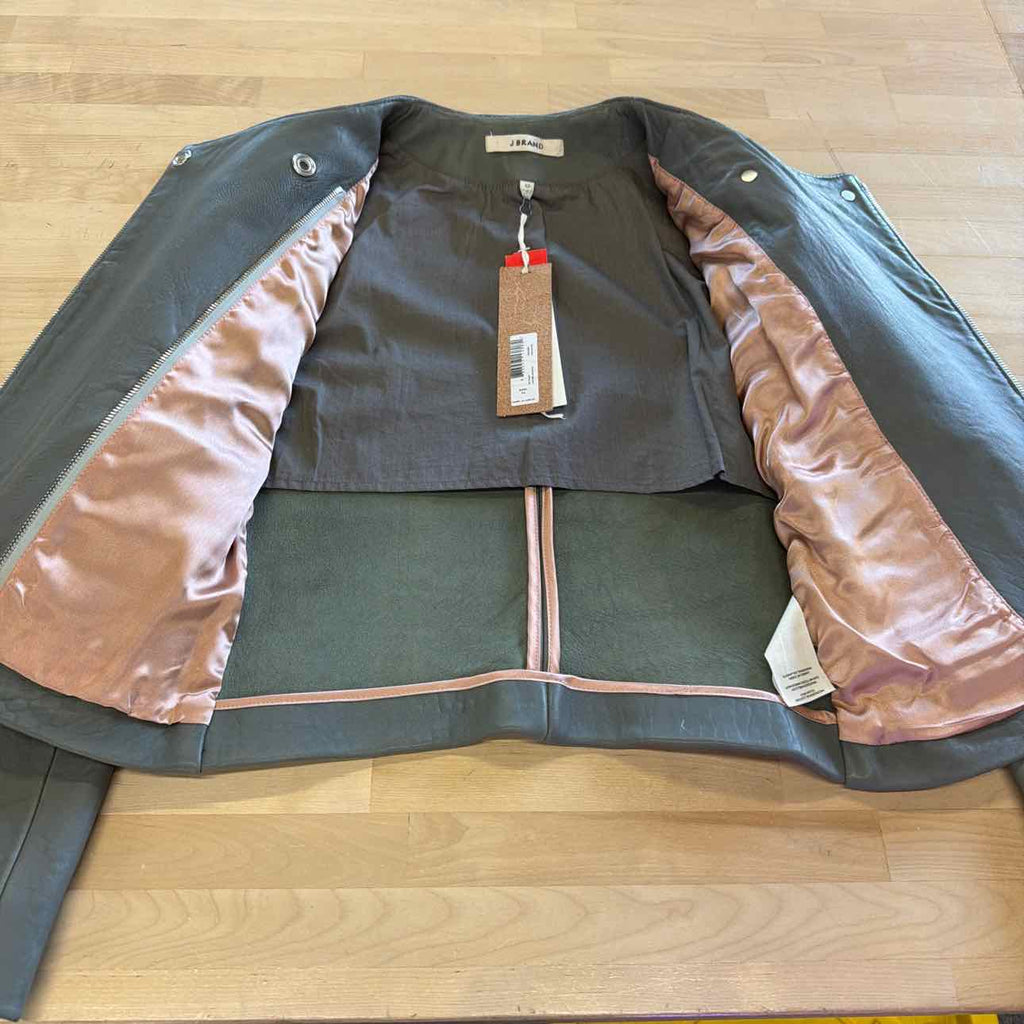 J Brand Size XS Gray Leather New leather jacket