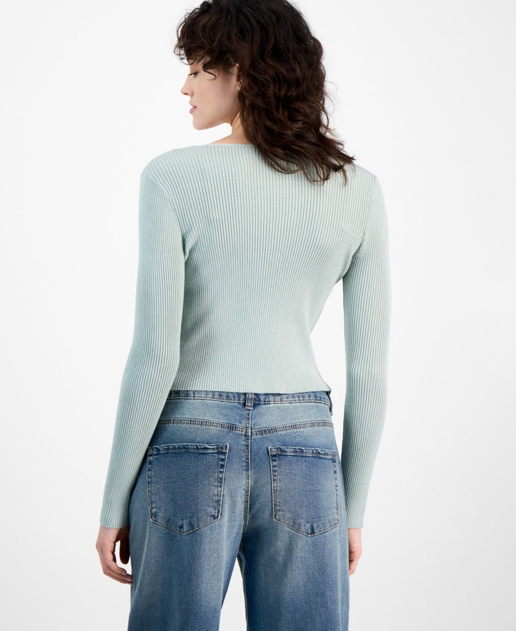 ultra flirt Size L Long-Sleeve Tie-Front Cardigan