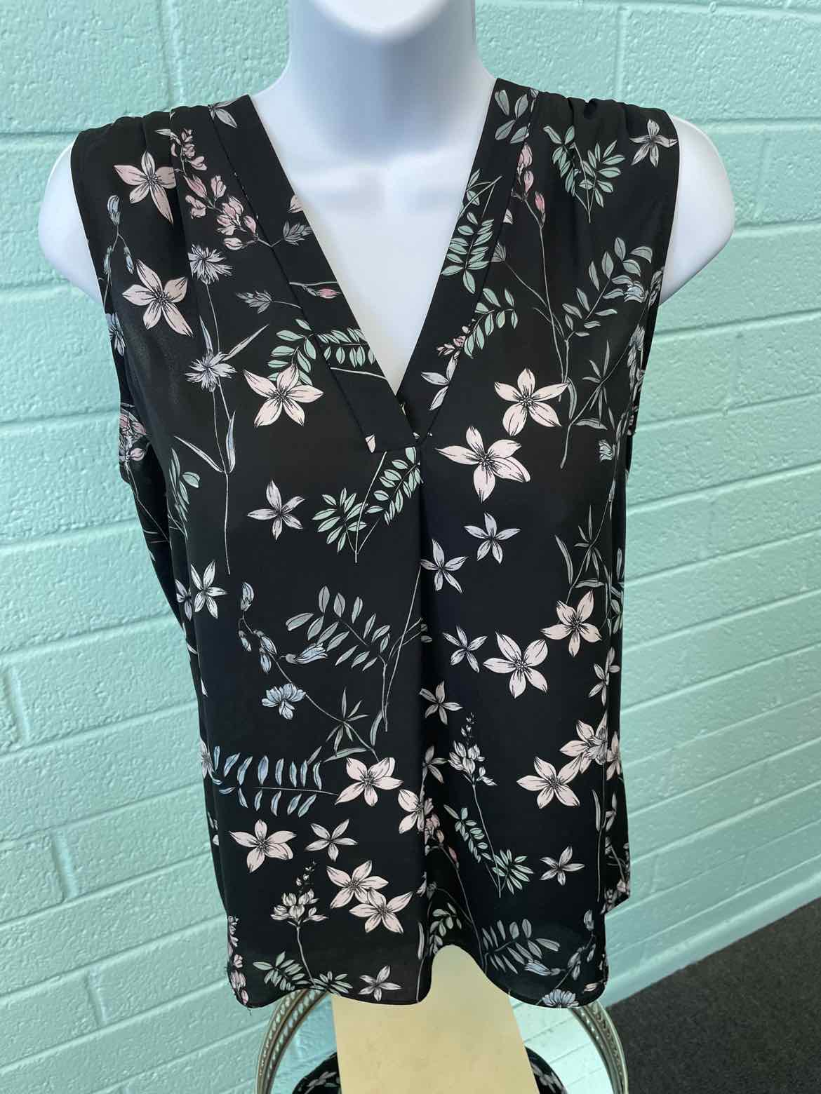 Vince Camuto Size XS Blue & Aqua Print Sleeveless