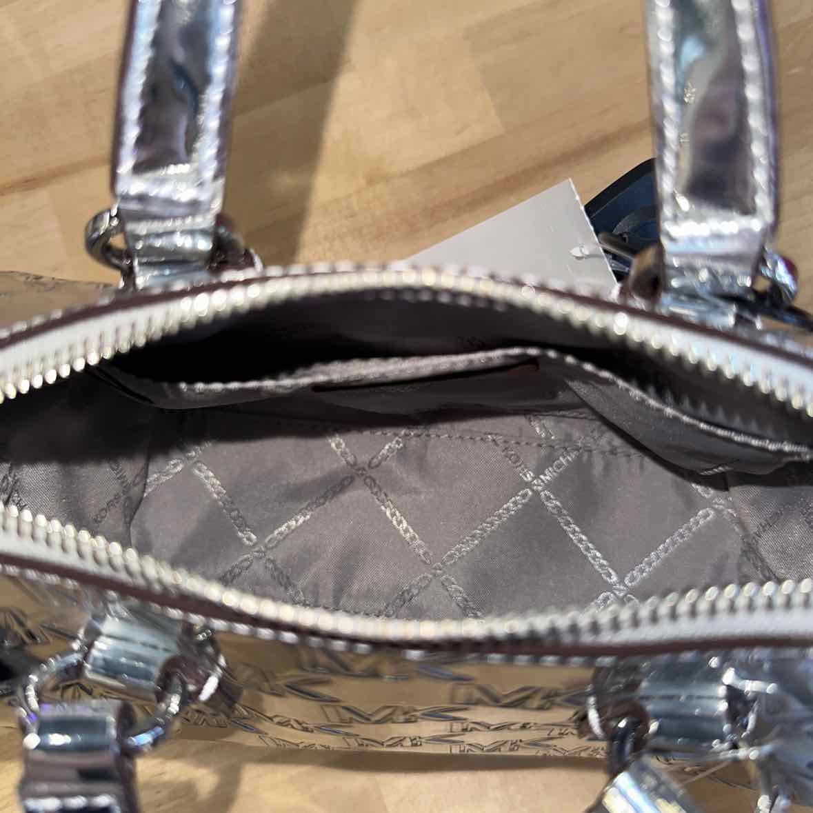 Michael Kors Silver Mason Small Duffle Handbag