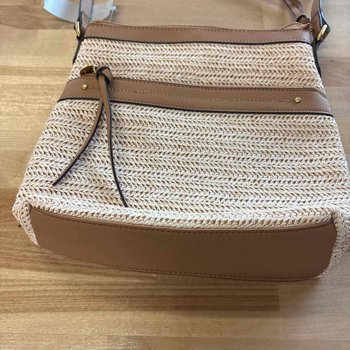 Style Co Straw North South Crossbody Ba Natural