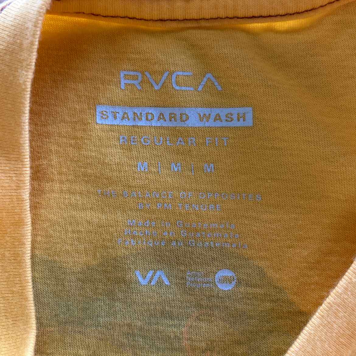 RVCA Size M Yellow Preloved MENS T-shirt