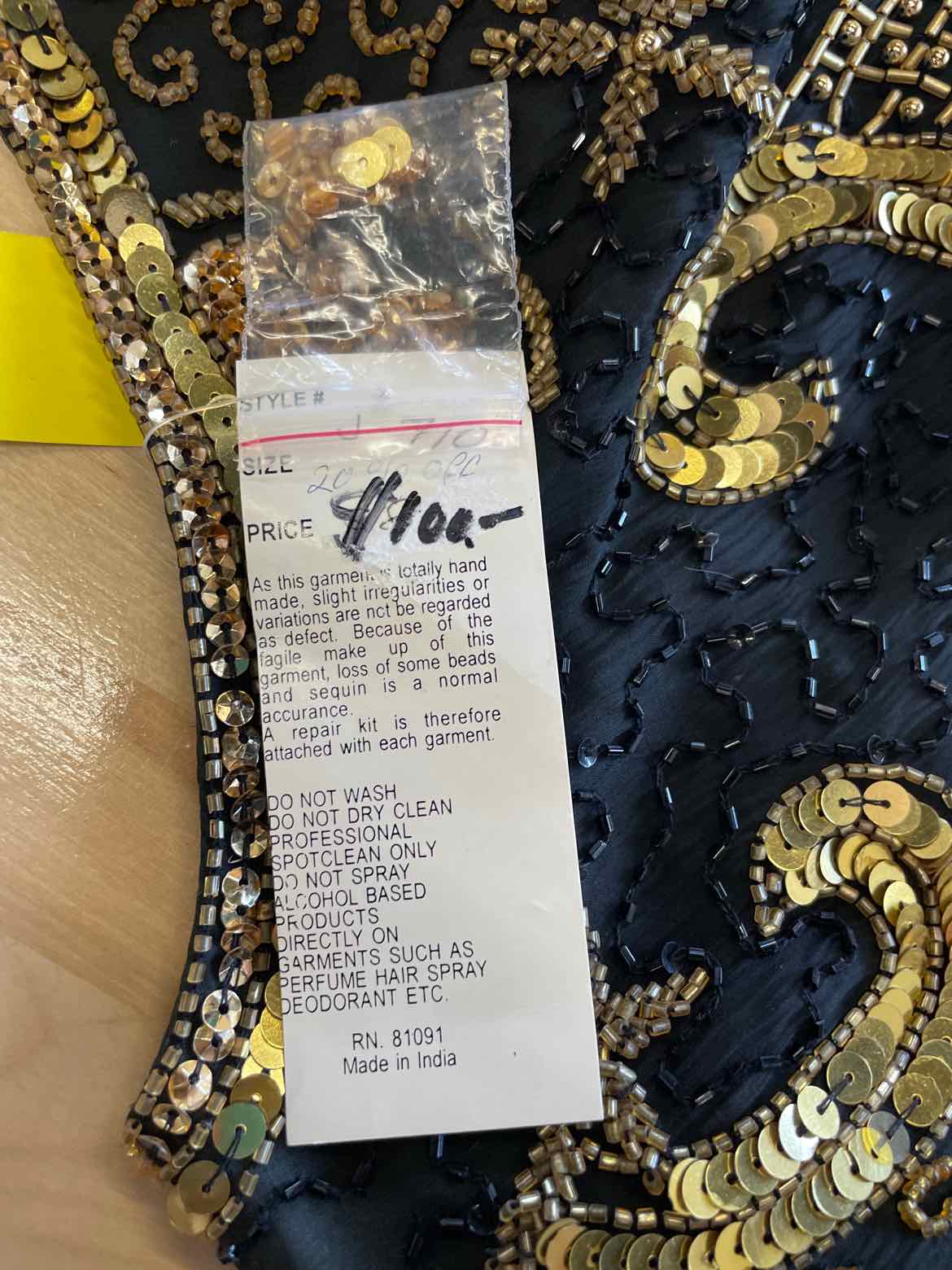 Krishma Size 1X Black & Gold Jacket